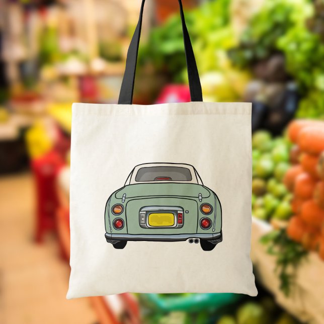 Tote Bag Figarations jolie Emerald Green Figaro Car (Fun tote bag for the emerald green figaro car owner)