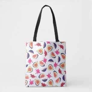 Tote Bag Figes fraîches Aquarelle de jus rose