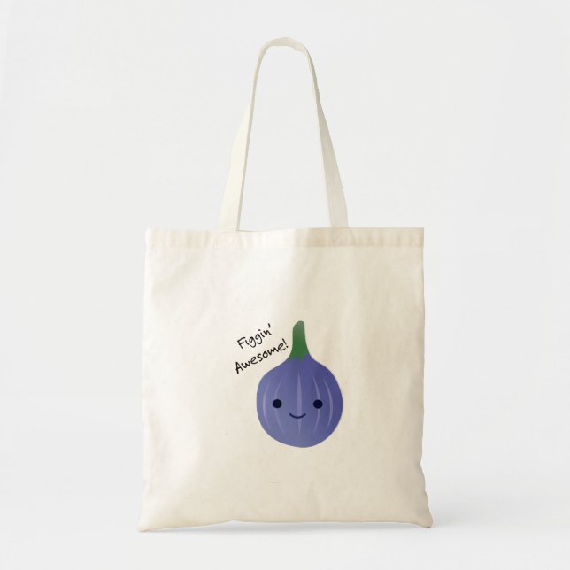 Tote Bag Figgin Awesome Cute Kawaii Fig (Devant)
