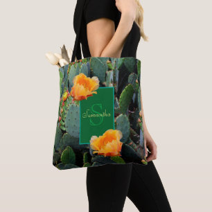 Tote Bag Figuier de barbarie orange personnalisé de