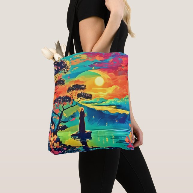 Tote Bag Figure militaire au coucher du soleil (De près)