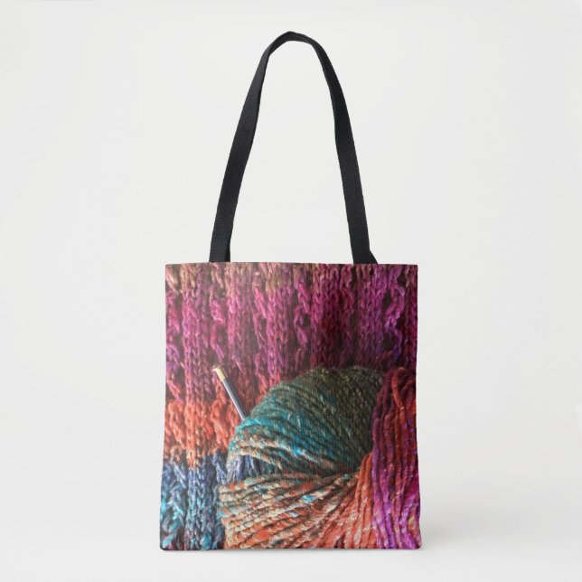 Tote Bag Fil de Bohème avec le tricot (Devant)