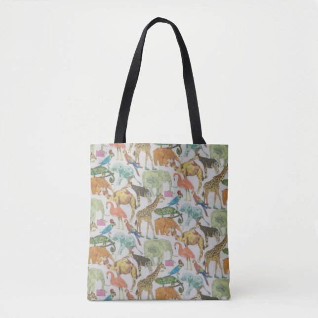 Tote Bag File d'attente de Liberty Tana Lawn pour le zoo (Devant)