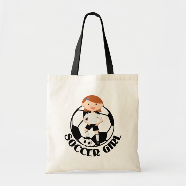 Tote Bag Fille 3 du football et boule v2 noir et blanc (Devant)