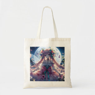 Tote Bag Fille Anime Fleur Lune Fée