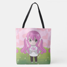 fille anime heureux avec des fleurs