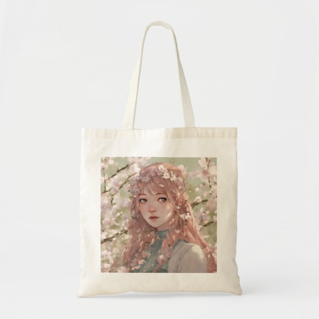 Tote Bag Fille Anime Printemps (Devant)