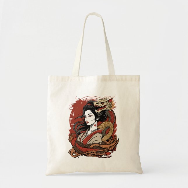 Tote Bag Fille asiatique | Dragon chinois (Devant)