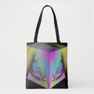 Tote Bag Fille assise dans un cube pyramidal