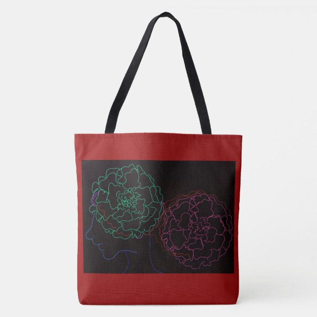 Tote Bag Fille aux afro-puffs de souci (Devant)