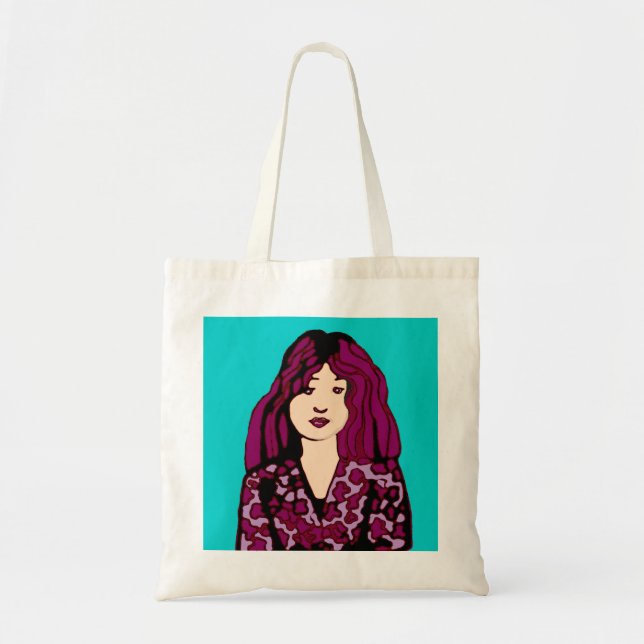 Tote Bag fille aux cheveux pourpres (Devant)