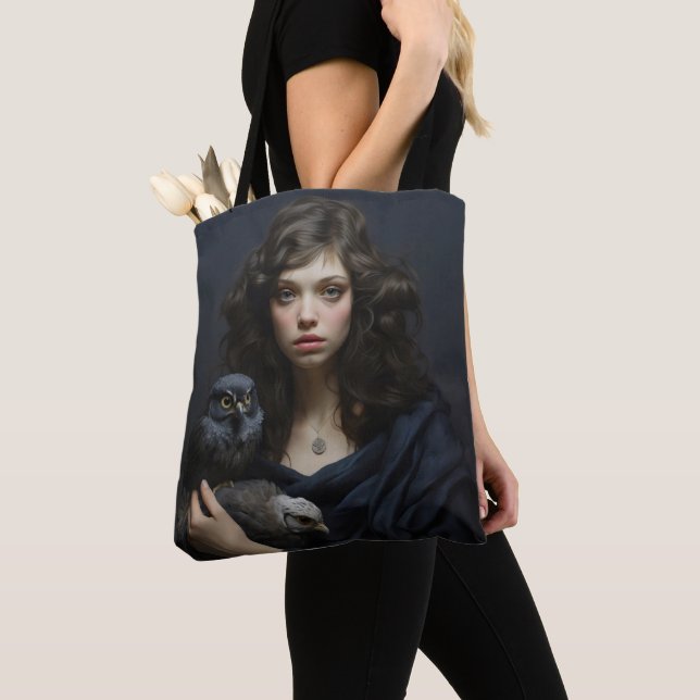 Tote Bag Fille aux oiseaux (De près)