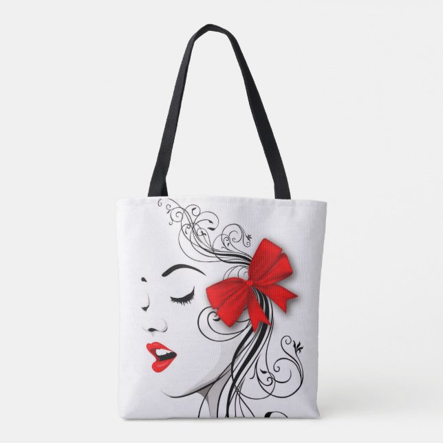 Tote Bag Fille avec bol rouge (Dos)