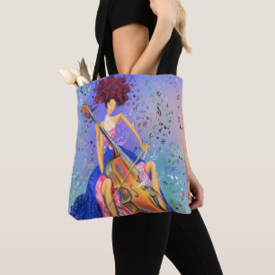 Tote Bag Fille avec Cello - Fantastic Melody - Art Imaginai