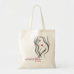 Tote Bag Fille avec cheveux ondulés Coiffure icône de marqu