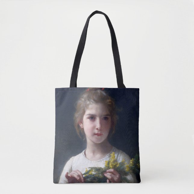 Tote Bag Fille avec Mimosa, Bouguereau (Devant)