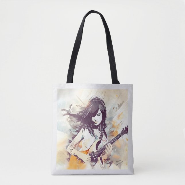 Tote Bag Fille avec musique rock vibes (Devant)