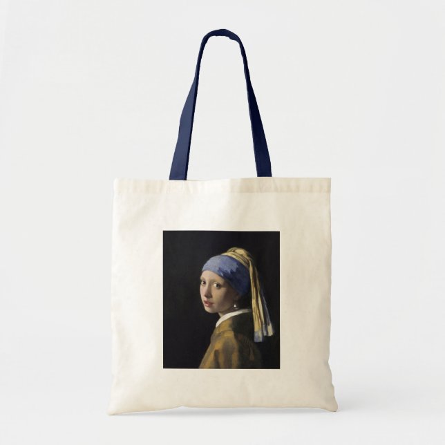 Tote Bag Fille avec une boucle d'oreille de perle par (Devant)