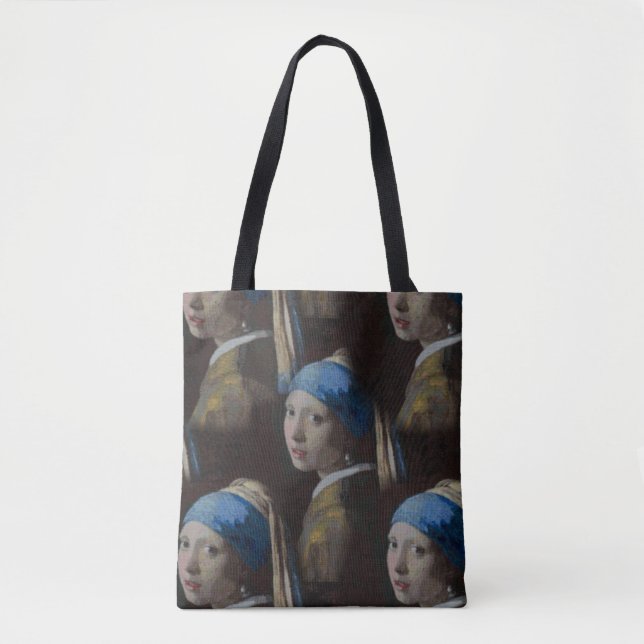 Tote Bag Fille avec une perle à oreille croix scintillement (Devant)