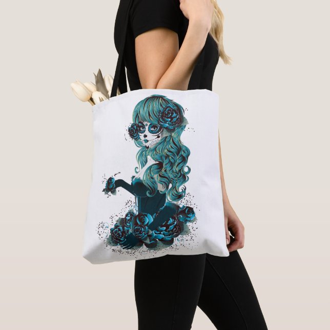 Tote Bag Fille Belle Jour des Morts Dia De Los Muertos (De près)