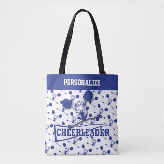 Tote Bag Fille bleu-foncé de pom-pom girl (Devant)