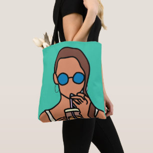 Tote Bag Fille bubble thé ado moderne