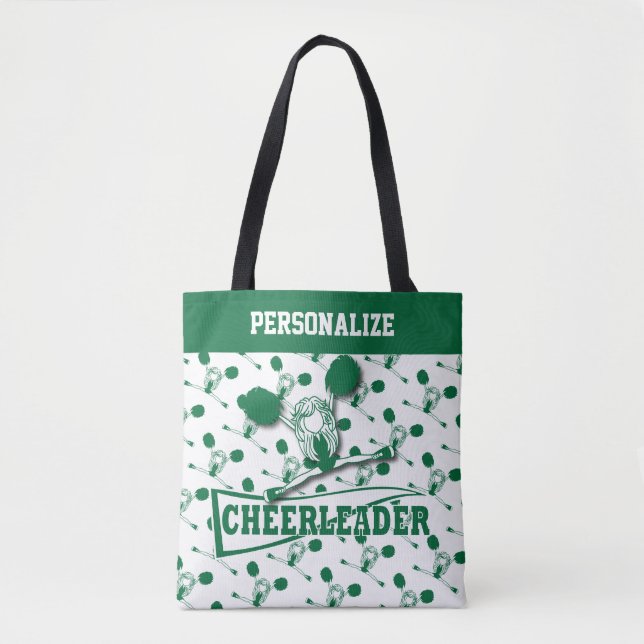 Tote Bag Fille Cheerleader Vert Foncé (Devant)