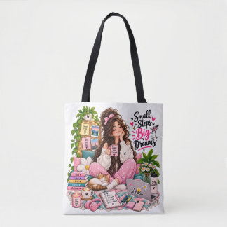Tote Bag Fille Confortable Rêve Grand – Café, Livres & Vibe