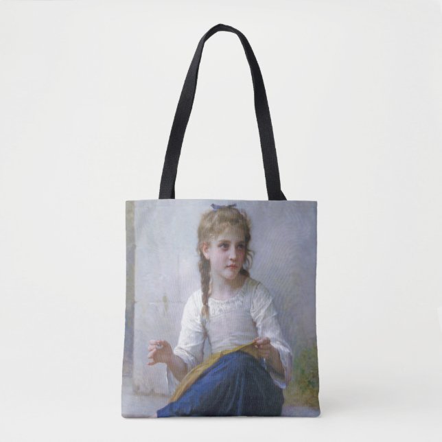 Tote Bag Fille coudre, Bouguereau (Devant)