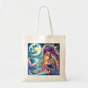 Tote Bag Fille d'anime chantant clair de lune pixie mermaid