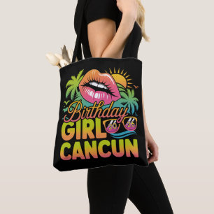 Tote Bag Fille d'anniversaire Cancun 2026 Voyage de vacance