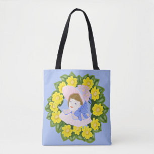 Tote Bag Fille dans un chapeau de Pâques victorien féminin 