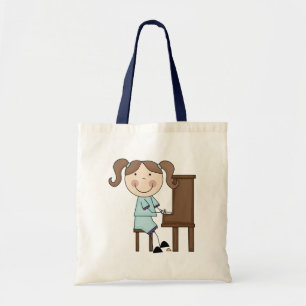 Tote Bag Fille de bâton jouant le piano