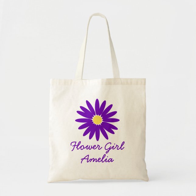 Tote Bag Fille de Fleur de marguerite violette (Devant)