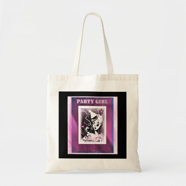 Tote Bag Fille de la fête en rose (Devant)