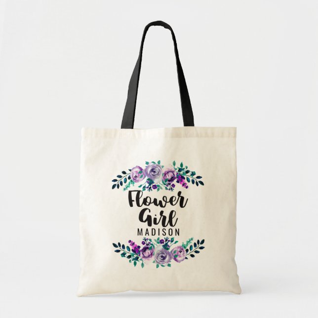 Tote Bag Fille de Mariage de couronnes florales à la menthe (Devant)