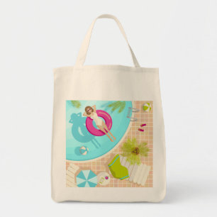 Tote Bag Fille de piscine en bikini plage d'été