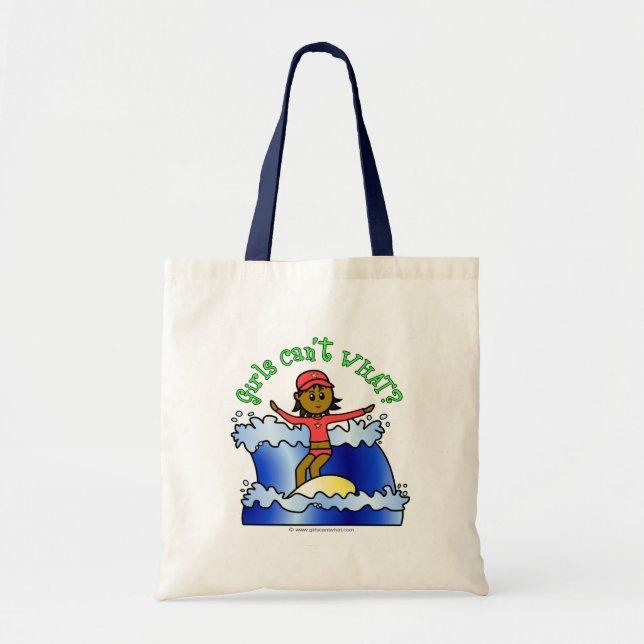 Tote Bag Fille de surfer noir (Devant)