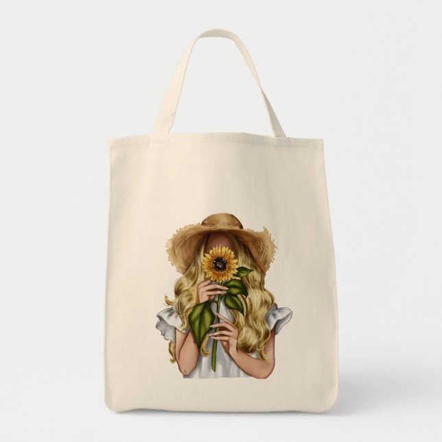 Tote Bag Fille de tournesol (Devant)