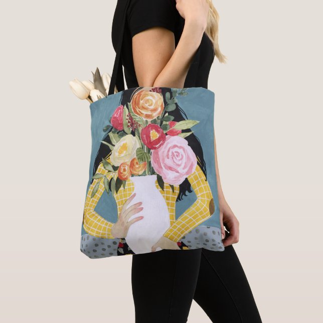 Tote Bag Fille de vase à fleur (De près)