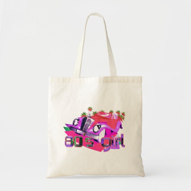 Tote Bag Fille des années 80 roses (Devant)