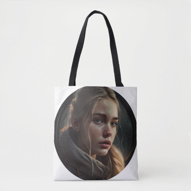 Tote Bag Fille en cercle (Devant)