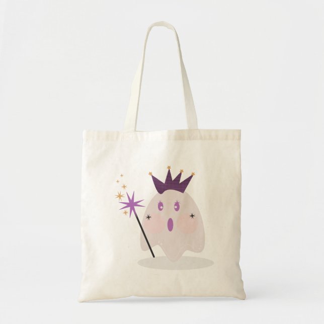 Tote Bag Fille fantôme Halloween Trick ou traitement (Devant)