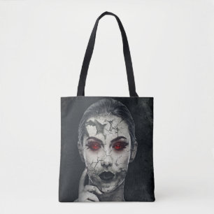 Tote Bag Fille Femme Visage Tête Art Peinture Dessin Yeux d