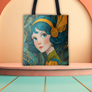 Tote Bag Fille Flapper Art Déco des années 1920