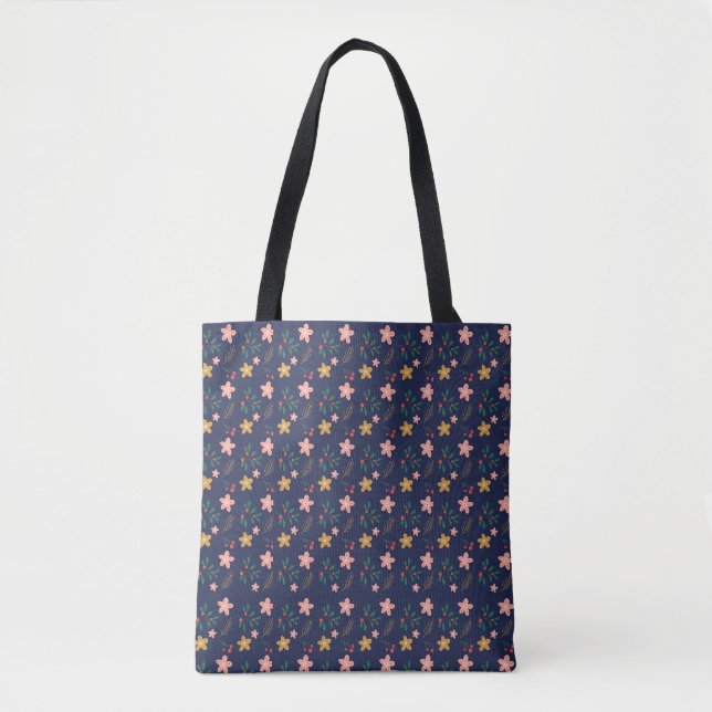 Tote Bag Fille Fleur Art Nouveau Design Floral Aesthétique  (Devant)