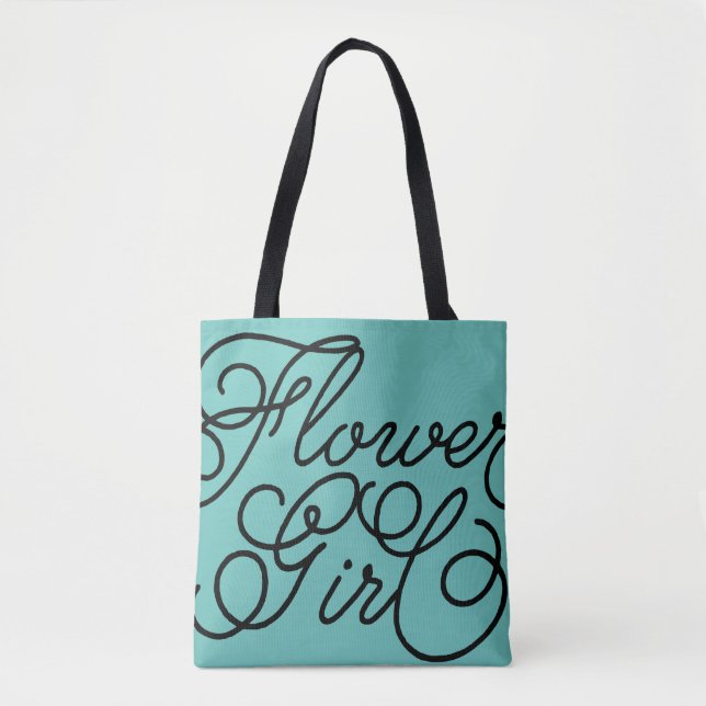 Tote Bag Fille Fleur de Couleur Personnalisée (Devant)