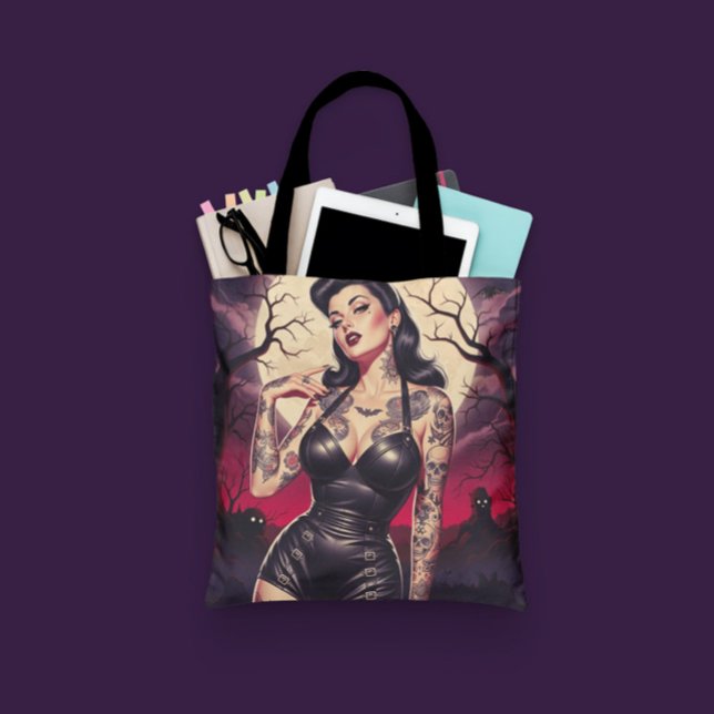 Tote Bag Fille gothique rétro (Créateur téléchargé)