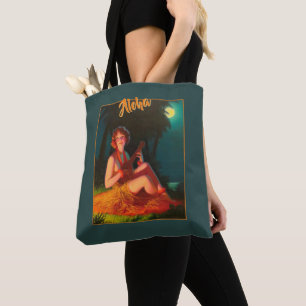 Tote Bag Fille Hawaii avec Ukulele