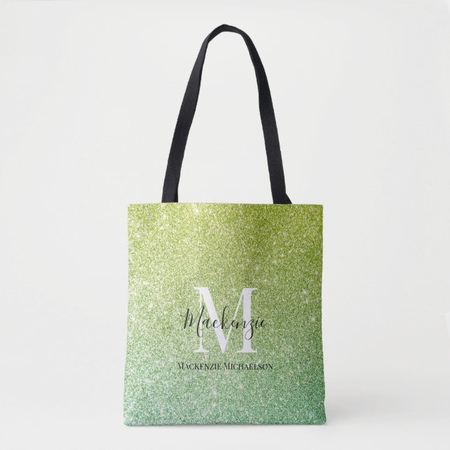 Tote Bag Fille jaune Ombre Parties scintillant Monogramme N (Devant)